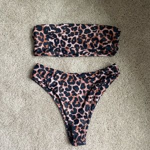 Shein two piece cheetah bikini